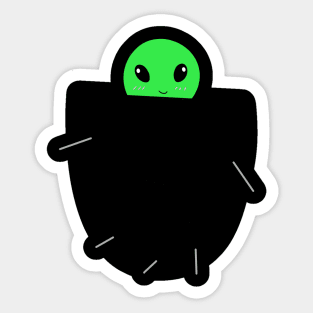 Cute pocket alien Sticker